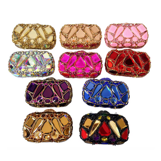 Lucciz Cecilia Rhinestone Evening Clutch Bag With Diamond - Lucciz