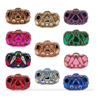 Lucciz Cecilia Rhinestone Evening Clutch Bag With Diamond - Lucciz