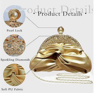 Lucciz Catalina Satin Evening Handbag Clutch - Lucciz